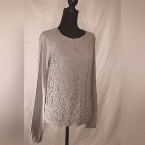 ELLE Women's Lace Front Sweater Medium